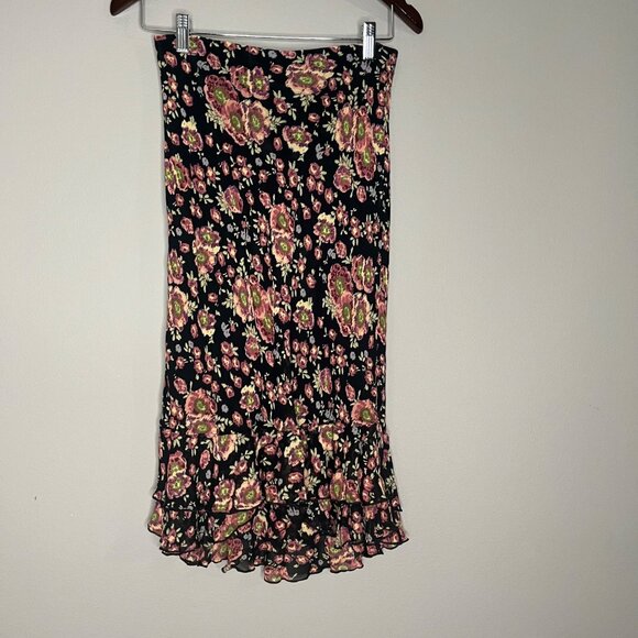 Mango MNG Womens Floral Midi Skirt‎ Size XS Modest Boho Feminine - Picture 1 of 4